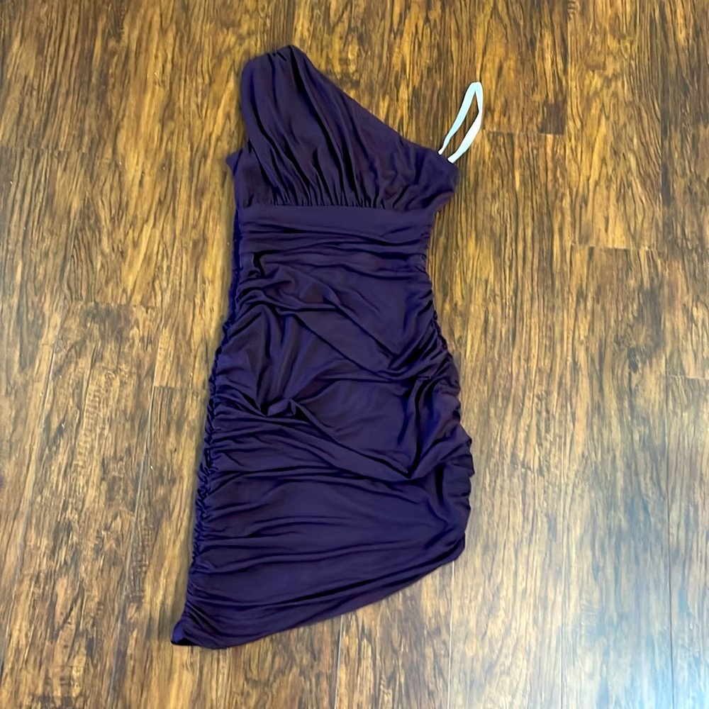 Boston Proper One Shoulder Rushed Dress - Picture 6 of 8